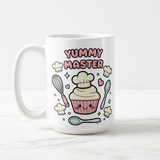 Mop met Kawaii Cupcake Chef Design Koffiemok (Links)