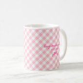 Mop met leuke aangepaste naam en strikpatroon koffiemok (Voorkant rechts)