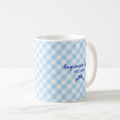 Mop met leuke aangepaste naam en strikpatroon koffiemok (Voorkant rechts)
