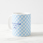 Mop met leuke aangepaste naam en strikpatroon koffiemok (Voorkant links)