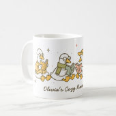 Mop met leuke leesgans koffiemok (Voorkant links)