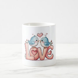 Mop met liefdesvogels - Romantische mok voor koppe