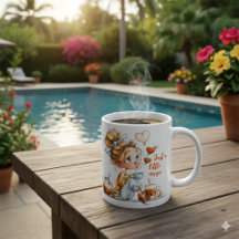 Mop met ontwerpelementen voor koffieliefhebbers |