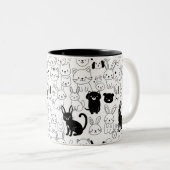 Mop met patroon van schattige huisdieren tweekleurige koffiemok (Voorkant rechts)