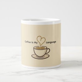 Mop met tekst Cute Coffee Is My Love Language Grote Koffiekop
