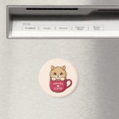 Mop met Tekst van Knuffel Kat in Beige Kleur Magneet (Insitu (Vaatwasser))