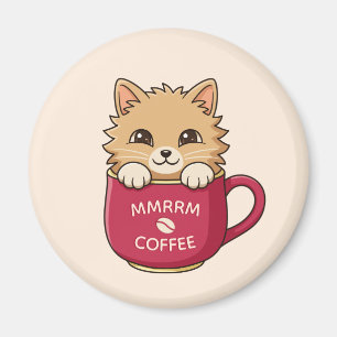 Mop met Tekst van Knuffel Kat in Beige Kleur Magneet