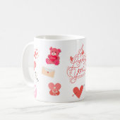 Mop met Valentijnsdag Doodle-patroon Koffiemok (Voorkant links)