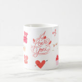 Mop met Valentijnsdag Doodle-patroon Koffiemok (Center)