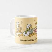 Mop van een schattige lezende gans koffiemok (Voorkant links)