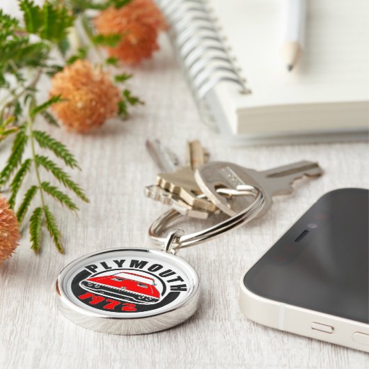 Mopar - 1972 Plymouth Roadrunner Tor Red Sleutelhanger (Zijkant)