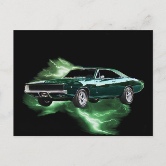Mopar: '68 Dodge-lader met groen bliksem Briefkaart (Voorkant)