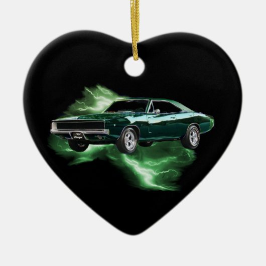 Mopar: '68 Dodge-lader met groen bliksem Keramisch Ornament (Voorkant)