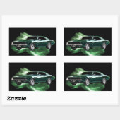 Mopar: '68 Dodge-lader met groene blikseminslag Rechthoekige Sticker (Vel)