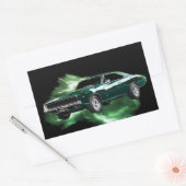 Mopar: '68 Dodge-lader met groene blikseminslag Rechthoekige Sticker (Envelop)