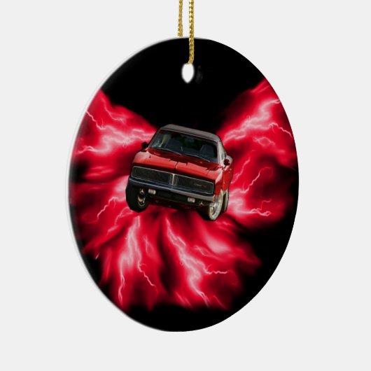 Mopar: '69 Lader op rode bliksem Keramisch Ornament (Rechts)