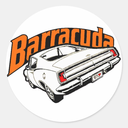 Mopar - Plymouth Barracuda Ronde Sticker (Voorkant)