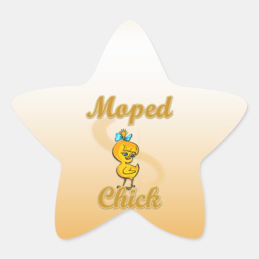 Moped Chick Ster Sticker (Voorkant)