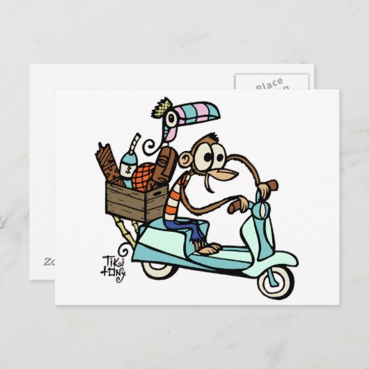Moped Monkey Beachcomber Vacatie! Briefkaart (Voorkant / Achterkant)