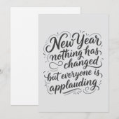 Moperse oudejaarsavond grap feestdagenkaart (Voorkant / Achterkant)