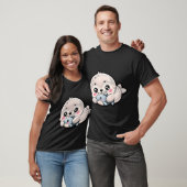 Mopige babyzeehond borduurpatch t-shirt (Unisex)