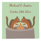 Mopige eekhoorns herfst bruiloft aangepaste foto-u kubus (Voorkant)