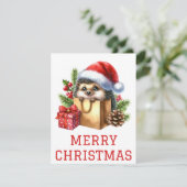 Mopige Kerstkaart van de Egel (Staand voorkant)