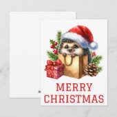 Mopige Kerstkaart van de Egel (Voorkant / Achterkant)