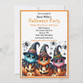 Mopige Spinnen Pompoen Halloween Feest Uitnodiging (Voorkant)