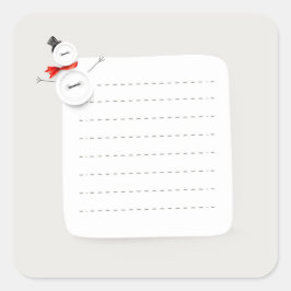 Mopneige man knoop ontwerp vakantie notitie sticke vierkante sticker