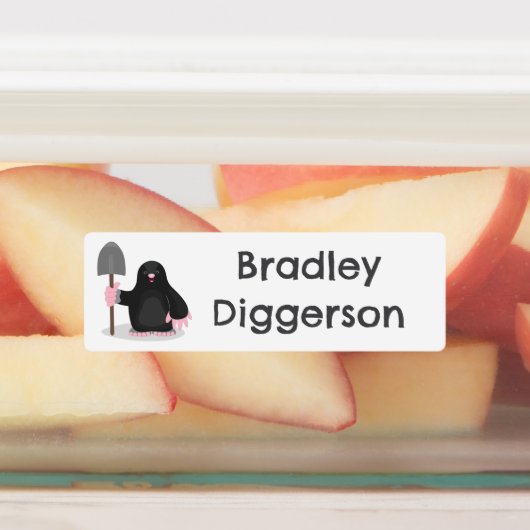 Mopneus in een vrolijke cartoonstijl op maat gemaa labels (Aangebracht)