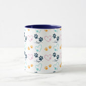 Moppen Hond Liefhebber Pootafdrukken Mok (Midden)