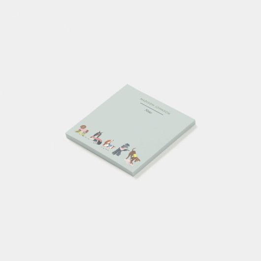 Moppen hunde monogram post-it® notes (Schuin)