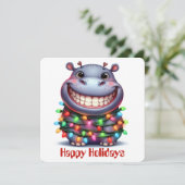 Moppen Olifant Kerst Groetkaart Feestdagenkaart (Staand voorkant)