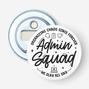 Moppen over administratieve chaos Admin Prof Dag T Button Flesopener