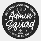 Moppen over administratieve professionals Admin Pr Ronde Sticker (Voorkant)