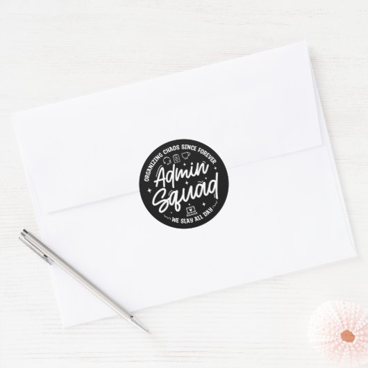 Moppen over administratieve professionals Admin Pr Ronde Sticker (Envelop)