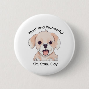 Moppen van lieve hondenliefhebbers Stijlvolle hond Ronde Button 5,7 Cm