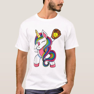 Moppen van meisjes Dabbing Softball Unicorn Kledin T-shirt