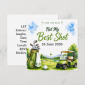 Moppen voor golfers op de golfbaan save the date (Voorkant / Achterkant)