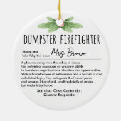 Moppenmaker brandweerman Funny definitie Aangepast Keramisch Ornament (Achterkant)
