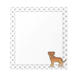 Mopperige Dogue De Bordeaux Cartoon Hond Notitieblok