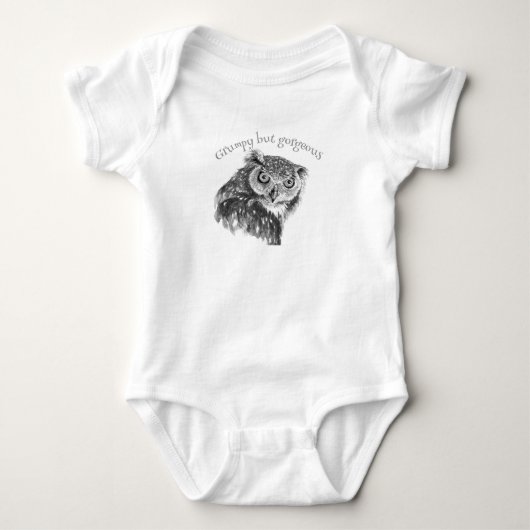 Mopperige Minimalistische Watercolor Print Kunst U Romper (Voorkant)