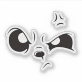 Mopperige Panda Gezicht Minimalistische Vinyl Lapt Sticker (Voorkant)