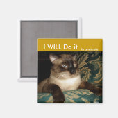 Mopperige Siamese Kat Koelkastmagneet Magneet (Voorkant / Achterkant)