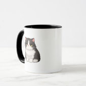 Mopperige Zwarte & Witte Kattenmok Mok (Voorkant links)
