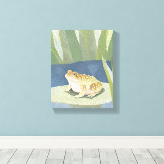 mopperpad | Lilypad Pond Waterverf Canvas Afdruk (Insitu (Houten vloer))