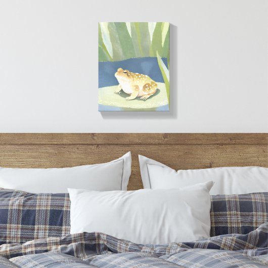 mopperpad | Lilypad Pond Waterverf Canvas Afdruk (Insitu (Slaapkamer))