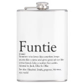 Moppertante Definitie Grappige Tante Heupfles (Voorkant)