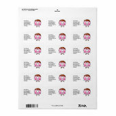 Moppertige Donut Adreslabel met Glimlach Etiket (Full Sheet)